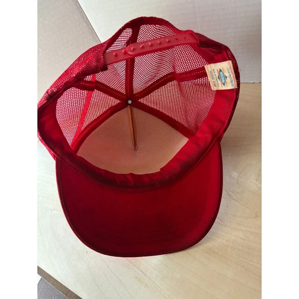 Vtg Trucker Cap Hat Mac's General Store Snapback Red Nissin Taiwan Rendon TX